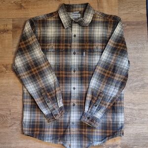 Carhartt Brown Plaid Button-Up Flannel Shirtoriginal Fit Size L